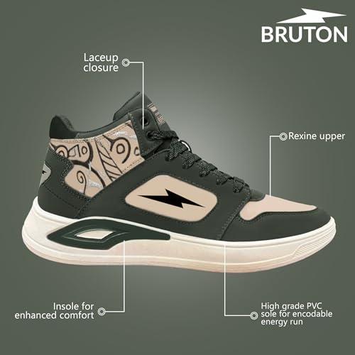 Image of BRUTON Thunder Strike-219 Men's Casual Sneakers | Stylish Lightweight Lace-Up Shoes for Men | Comfortable Walking Shoes | Trendy Fashion Footwear