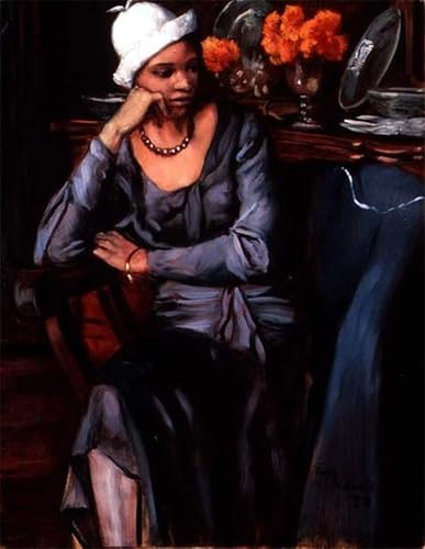 Toile Emile Bernard Négresse au chapeau cloche 60x90cm pour mur vide