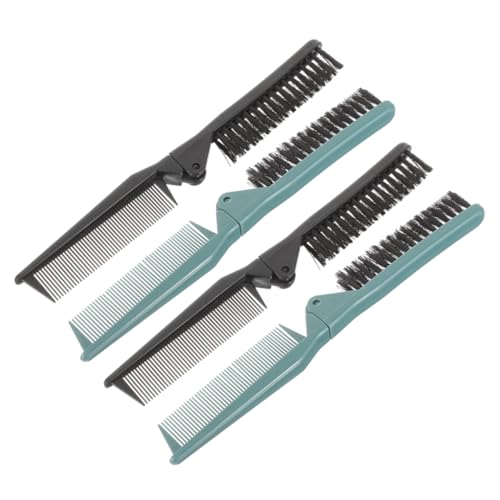 WOONEKY 4個折りたたみヘアブラシ 旅行用 コンパクト ポケット 日常使いに便利 ブラシ 軽量 携帯便利 男女兼用