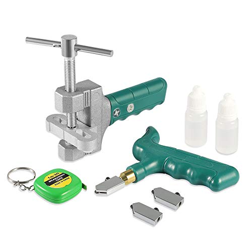 Picowe Glass Cutter Tool Kit, Glass Breaking Pliers and Glass Cutter, Mirror Cutting Kit Professional Glass Ceramic Cutting Tool
