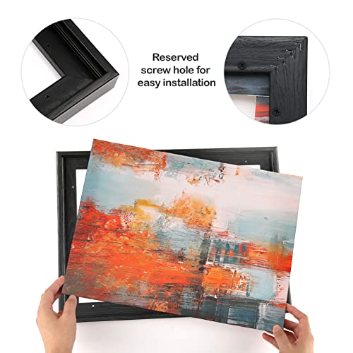 Image of Floating Canvas Frame for 6x8 Inch Painting 0.6-0.8 inch Deep,Black | Set of 2,Easy Framing,Floating Frames for Landscape Portrait Bedroom Hallway Entryway Decor,Horizontal or Vertical Display