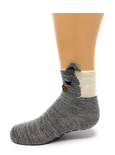 WARRIOR ALPACA SOCKS - Children's Baby Alpaca Wool Peek-A-Boo Paca Face Socks, Non-Skip Grips3