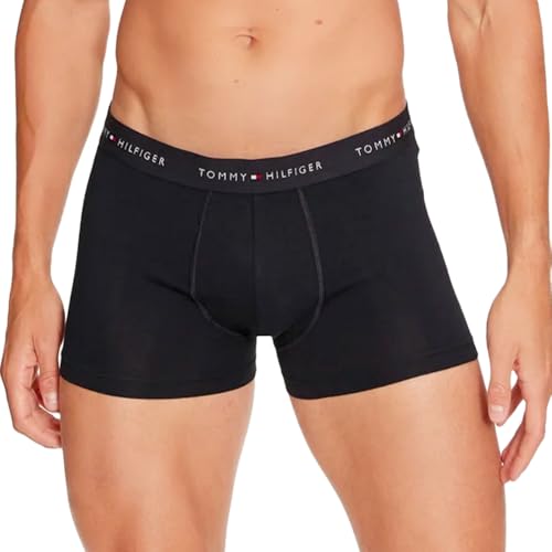 Tommy Hilfiger Herren 3er Pack Boxershorts Trunks mit Logobund, Mehrfarbig (Primary Red/White/Desert Sky), M