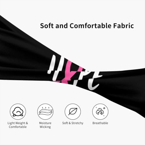 Image of Breast Cancer Hope Sports Headbands Moisture Wicking Workout Headband Sweatband Headbands for Running Cycling Football Yoga Hairband for Men Women