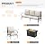 VICLLAX 4 Pieces Patio Furniture Set with Metal Firepit Table,Outdoor Sectional Set Includes Cushioned 3-seat Couch and 2 Fixed Sofa Chairs for Garden, Beige