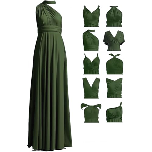 Abendkleid Lang Damen Multi-tragen Ärmelloses Langes Kleid Sexy Rückenfreies Bandage Wickelkleid Schulterfrei Bodenlang Cocktailkleid Sommerkleid...