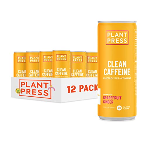 Plant Press - Grapefruit Ginger - Organic Clean Caffeine Energy Drink & Coffee Alternative - Full Range Of Vitamins, Electrolytes, No Sugar Alcohols, No Preservatives - 12 Fl Oz (Pack Of 12) #TOP17