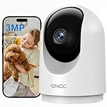 GNCC 2K/3MP Indoor Security Camera WiFi, CCTV Camera House Security, 360° Pet Dog Baby Monitor with Night Vision, Motion Detection, 2-Way Talk, Cloud/SD, Works with Alexa, 2.4G Only
