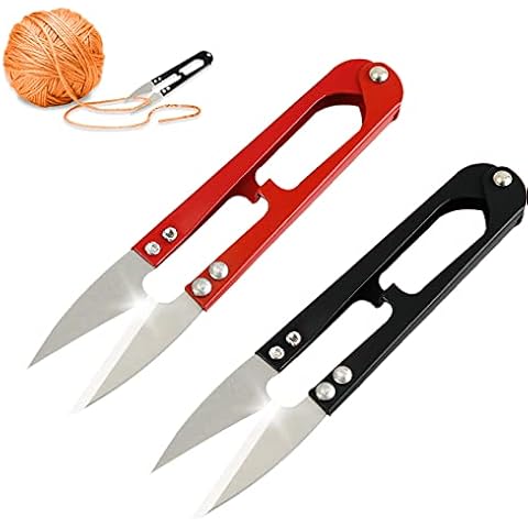 2 PCS U-Shaped Sewing Scissors, Plant Leaf Trimming Scissors, Mini Trimmer Sewing Snips, for Flower Bonsai Tool Branch, Embroidery, Fabric Cutting, Crafting, DIY Supplies Cover