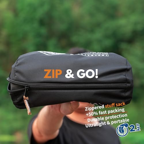 Image of ZOOOBELIVES Camping Sleeping Pad with Built-in Pump & Pillow, 5-Inch Thick, 27-Inch Wide, Ultralight Inflatable Camp Mat with Snap Buttons, Compact for Hiking Backpacking and Travel - Airlite1901