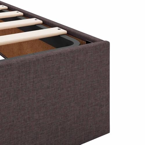 vidaXL Ottoman-Bett ohne Matratze Dunkelbraun 120x200 cm Stoff, Bettrahmen, Bettgestell mit Stauraum, Polsterbett, Bettgestell
