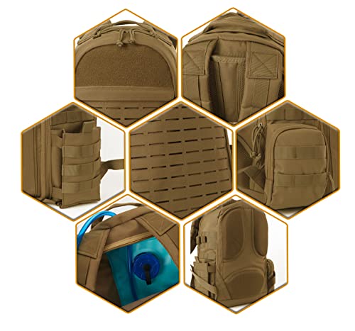 Qt&Qy 35L Military Tactical Backpack For Army Molle Rucksack Small Bug Out Bag Assault Edc Day Pack Hunting Hiking Camping Daypack Outdoor Backpack #TOP5