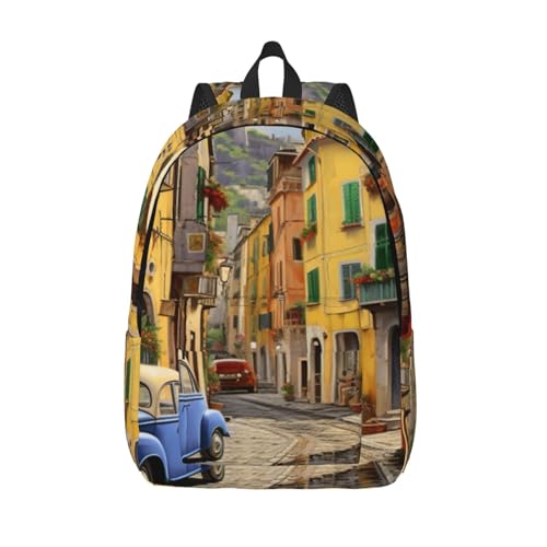 Sac à dos en toile WURTON imprimé italien mixte pour travail et randonnée