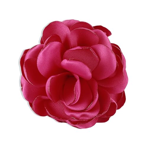 Image of Handmade Satin Fabric Rose Flower Extra Large Big Brooches Lapel Pins for Women Elegant Vintage Big Camellia Flower Brooch Pin for Women Girls Wedding Part Dance Dress Suit Clothes Accessories Jewelry Gifts