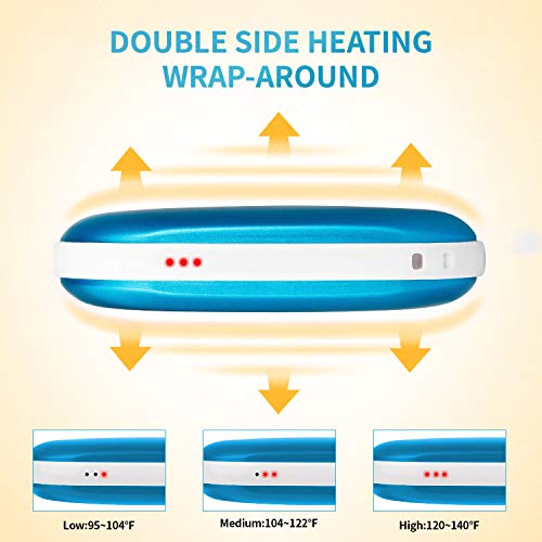 Hand Warmers Rechargeable, USB Hand Warmer Reusable 5200mAh USB Beverage Warmers Heater Battery Hot Pocket Warmer Electric Handwarmers Blue