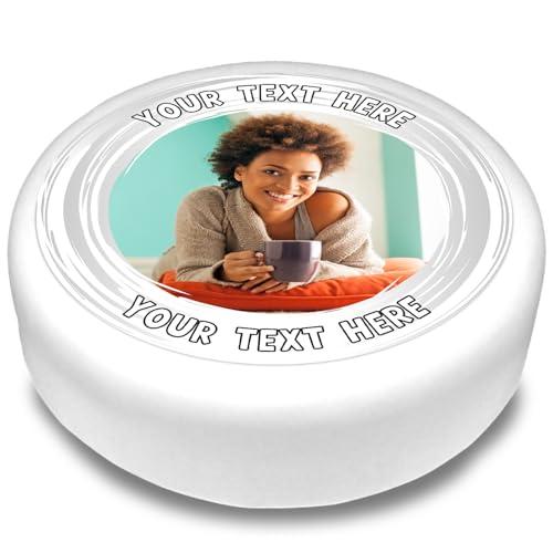 Cakeshop Round Personalised Edible Cake Topper With White Border & Text | Custom Image & Text | For Birthdays & Celebrations | Multiple Shapes & Sizes | Icing & Wafer Paper Options