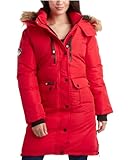 CANADA WEATHER GEAR Women's Winter Coat - Long-Length Parka Jacket with Removable Faux-Fur Trim on...