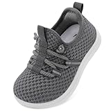 L-RUN Boys Girls Barefoot Walking Shoes Wide Toe Non-Slip Indoor Outdoor Shoes for Toddlers Dark Grey 7 Wide Toddler