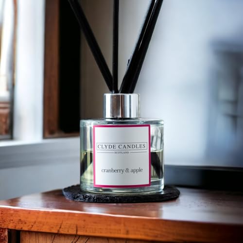 Cranberry & Apple Reed Diffuser - Clyde Candles, Luxury Diffuser Oil with a Set of 7 Fibre Sticks, 100ml, Best Aroma Scent for Home, Kitchen, Living Room, Bathroom. Fragrance Diffusers set with sticks - Cosy Home Interiors Cranberry & Apple Reed Diffuser - Clyde Candles, Luxury Diffuser Oil with a Set of 7 Fibre Sticks, 100ml, Best Aroma Scent for Home, Kitchen, Living Room, Bathroom. Fragrance Diffusers set with sticks - Image 6