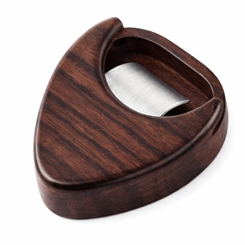 Gitarre Plektrum Box, Hölzerne Bass Plektrum Box Rosenholz Plektrum Aufbewahrungsbox Herzform Gitarre Picks Box für Standard Pick
