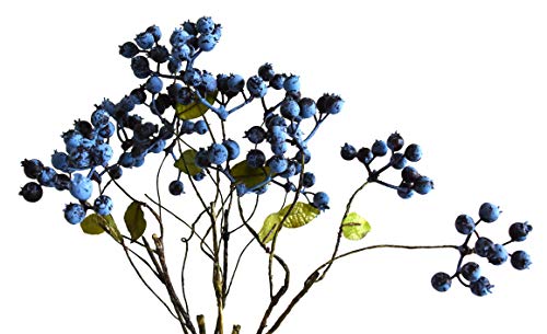 Ramos de frutas azuis artificiais INMING 45,72 cm Frutas Frutas Falso Bagas Azul Decorativo para Cas