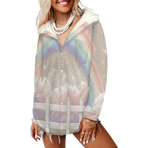 Doudoune polaire douce style enfantin manteau douillet à boutons et capuche pour femme
