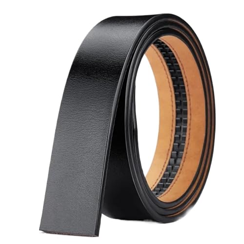 2 PCS Men's Leather Belts Double Sided No Buckle Black Brown 3.5 Cm2