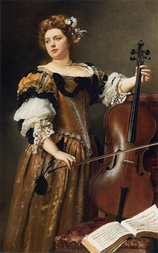 Le Violoncelliste de Gustave Jean Jacquet Décoration Murale Tableaux Toile 60x90