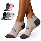LOOMPOP 5 Pairs Athletic & Casual Breathable Ankle Socks with Comfort Padding and Enhanced Arch Support, Moisture-Wicking (Medium-Women’s Assorted Colors)