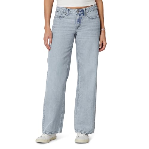 Amazon Essentials Damen Ultraweiche Weite Jeans mit Niedrigem Bund Getönte Eis-waschung 36