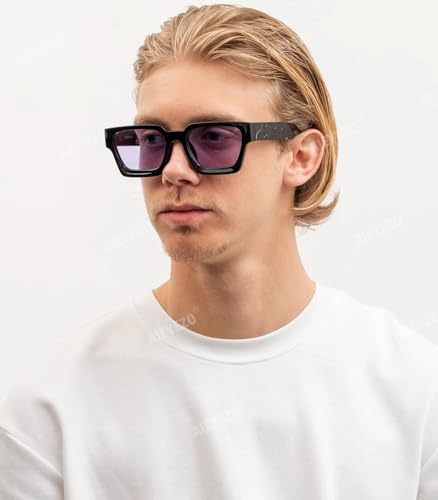 Image of AIEYEZO Square Sunglasses for Women Men Square Thick Frame Sun Glasses Simple Designer Style Shades