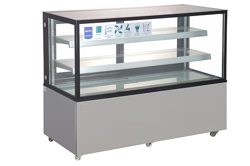 METRO Professional Vitrina refrigerada GCV1470, 510 L, puertas correderas, 490 W, con ruedas, vitrina expositora para bar, restaurante