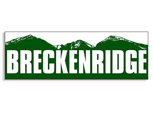 Magnet 3x9 inch Breckenridge Colorado Green Mountain Bumper Sticker - Snow ski Breck Magnetic Magnet...