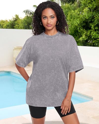Image of Oversized Tshirts for Men Short Sleeve Vintage Washed Basic Loose Tees 2026