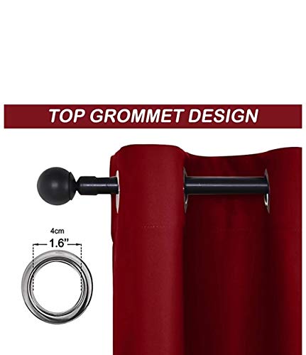 Image of Comfy Home Blackout Eyelet Curtain Pack of 2 Piece (Long Door - 4ft x 9ft, Burgundy)