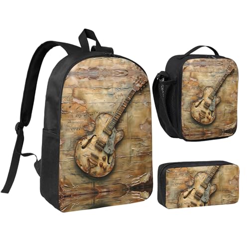 Sac à dos guitare avec boîte déjeuner, le cadeau parfait de rentrée
