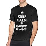 Importiert ADKASD Hemden T-Shirt Men\'s Print Keep Calm I\'m Divergent Logo Tee Black