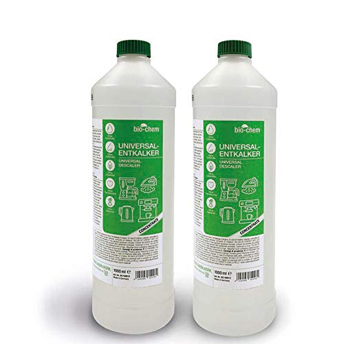bio-chem Universal-Entkalker biologisch abbaubar (2x 1000ml) für Kaffeemaschine, Kaffeevollautomaten, Wasserkocher, Bügeleisen, etc. aller Marken und
