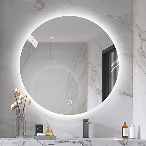 Dimmable LED Backlit Mirror Anti-Fog Illuminated Vanity Mirror Bathroom Mirror with Touch Button (24