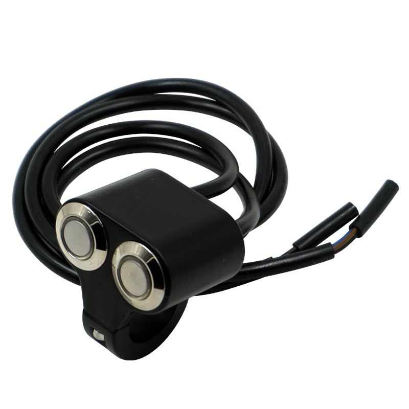 Interruptor doble de 22mm con botones independientes y luz LED azul 3