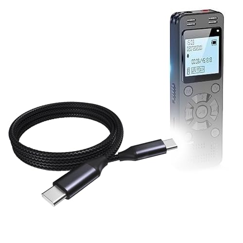 BoxWave Câble compatible avec EVIDA V618 – Câble DirectSync PD (0,9 m) – USB-C vers USB-C (100 W), charge tressée de type C et synchronisation rapide – Noir de jais