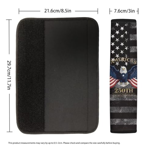 Image of AFPANQZ 2 Pack Car Seat Belt Covers for Adults Safety Seatbelt Pad Cushion Eagle 250 Years Universal for Most Car Laptop Backpack Luggage Bag Straps Pads
