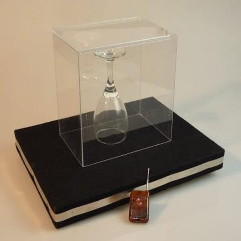 SUMAG 2 in 1 Remote Control Glass Breaking Tray Pro + Coin into Glass Mat with Organic Cover Magic Tricks Mentalism Stage Illusion