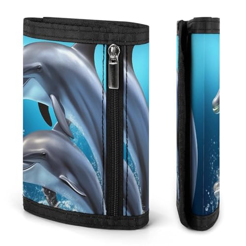 Dolphin Lovers Triple Fold Wallet,Slim Wallet Personalized Engraved Rfid Blocking Wallet for Men And Women3