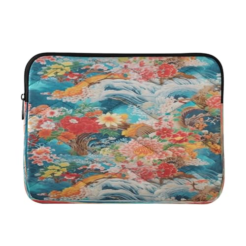 Funda para portátil de 13-14 pulgadas con diseño flores miniatura 1