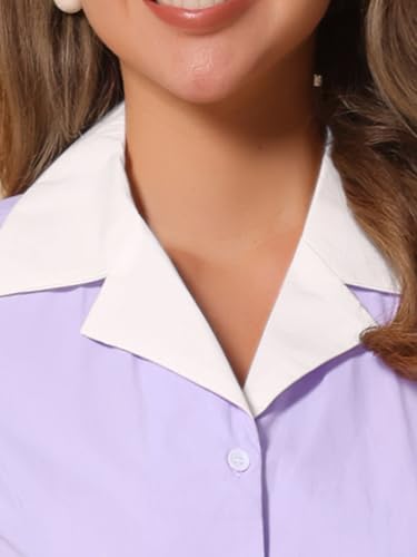 Image of Allegra K Women's Vintage Button Down Shirt Dress Notch Lapel Short Sleeve Belted Office Mini Short Dresses