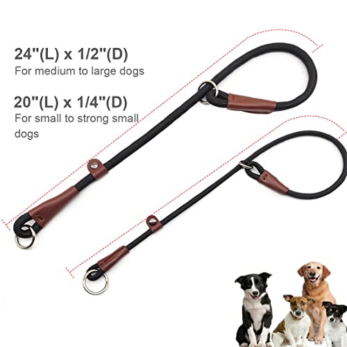 Maypaw Slip Collar Nylon Rope Choke Collar For Dog Training- No Pull Round Martingale Dog Collar For Small Medium Large Dogs #TOP2