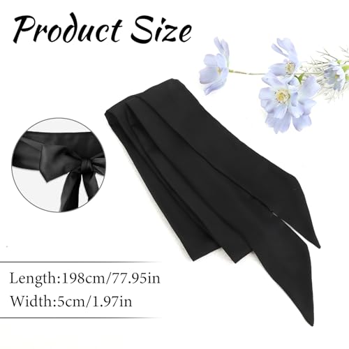 Sash Belt for Dresses Women Fabric Bridal Tie Long Wide Black Dress Waist Ladies Ribbon Bow for Wedding Party Bridesmaid2