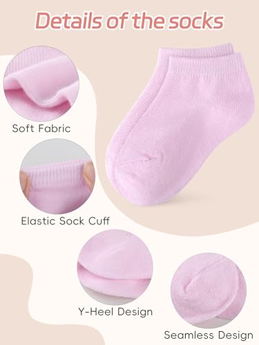 25 Pairs Toddler Socks Kids Low Cut Ankle Half Cushion Socks for Boys Girls 1-14 Years Old2