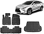 REZAW-PLAST Floor Mats Set for Lexus RX 350 450 2016-2022 2 Rows & Cargo Liner Full Set Hybrid Molded Odor Black